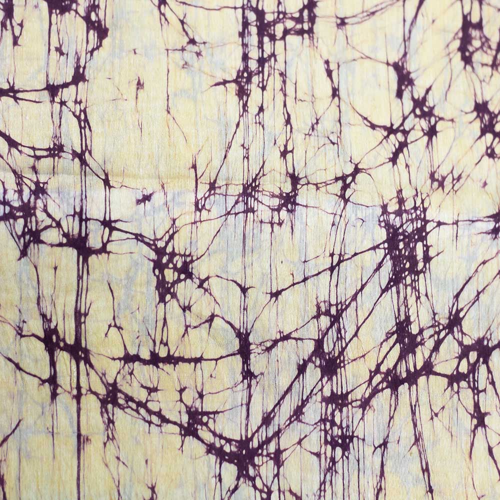 ABSTRACT YELLOW BATIK COTTON MULBERRY SILK BLEND 40 GSM FABRIC 04
