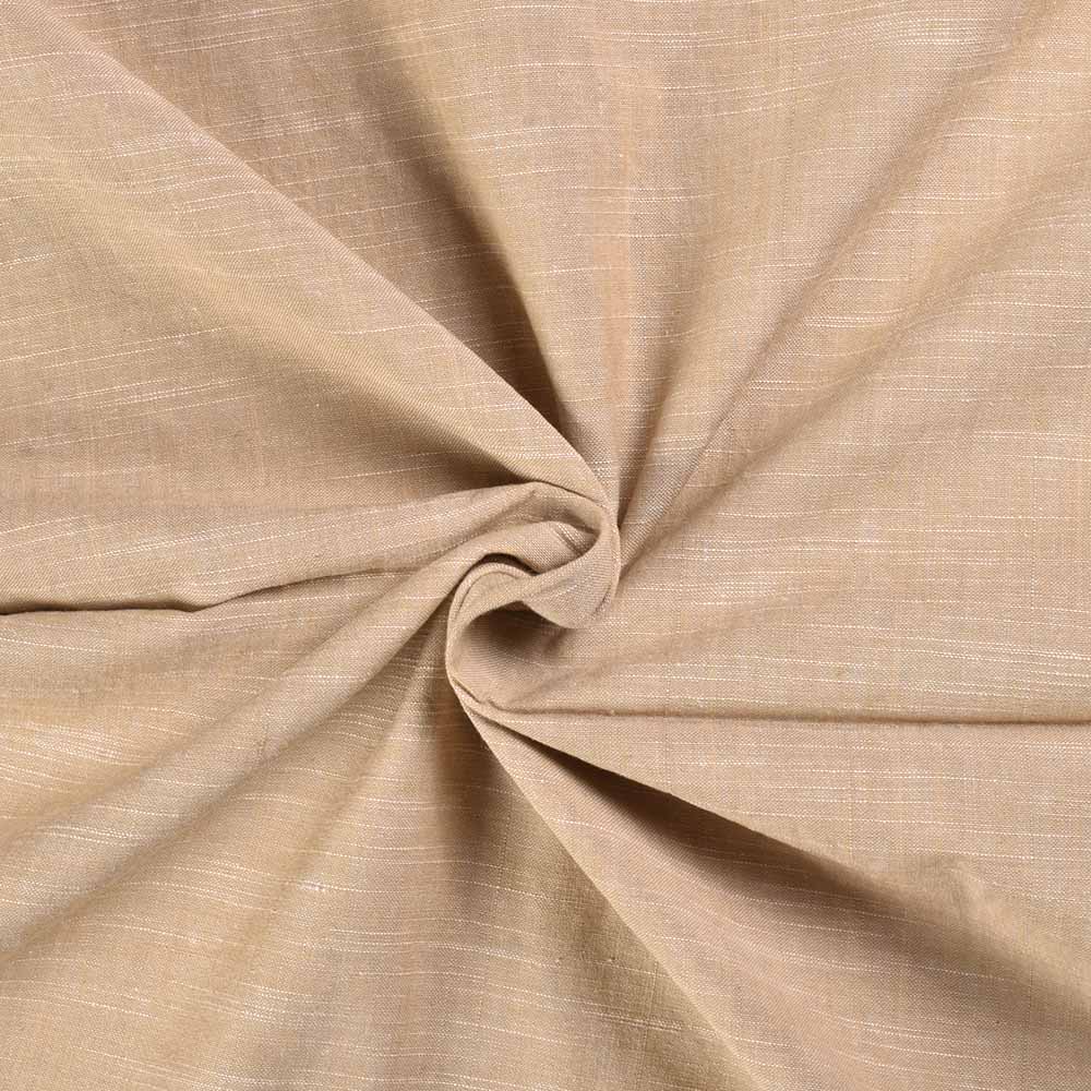 Plain Beige Slub Pure Cotton 101 GSM Handwoven Fabric