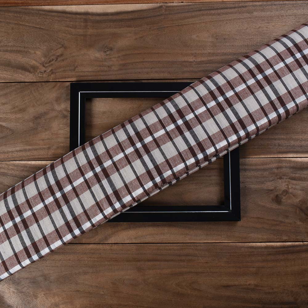 Check Multicolor Khadi Cotton 105 GSM Handwoven Fabric