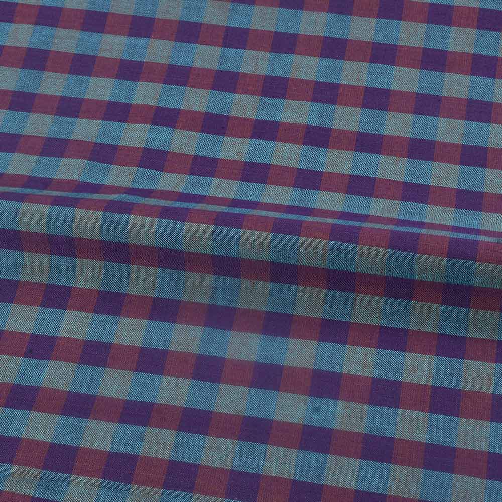 CHECK MULTICOLORED PURE COTTON 98 GSM HANDWOVEN FABRIC