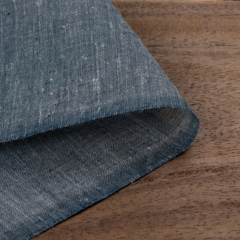 Chambray Dark Grey Khadi Cotton 67 GSM Handwoven Fabric