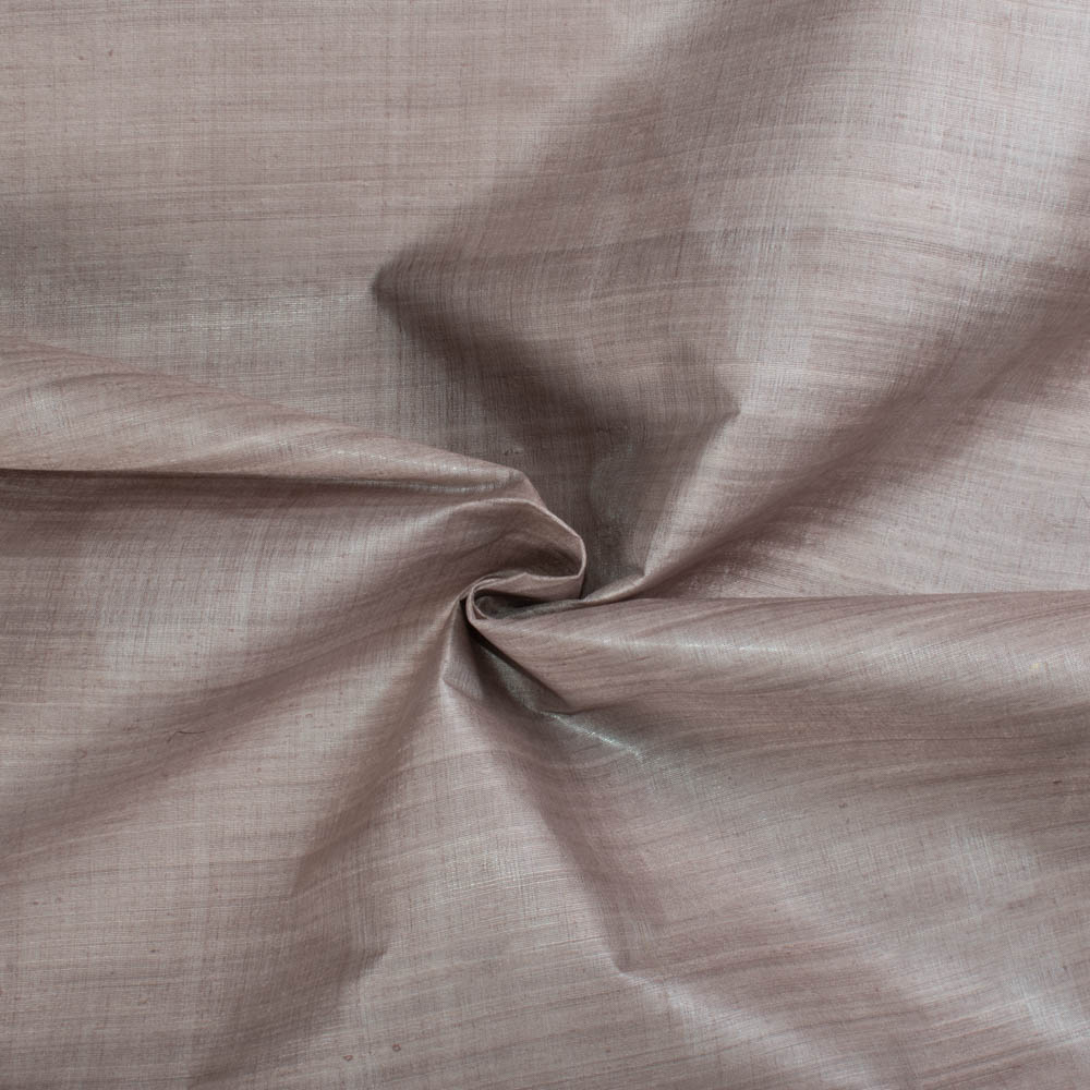Plain Brown Tussar and Matka Silk Blend 78 GSM Handwoven Fabric