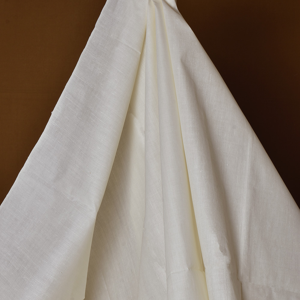 Plain Natural Pure Matka Silk 105 GSM Handwoven Fabric