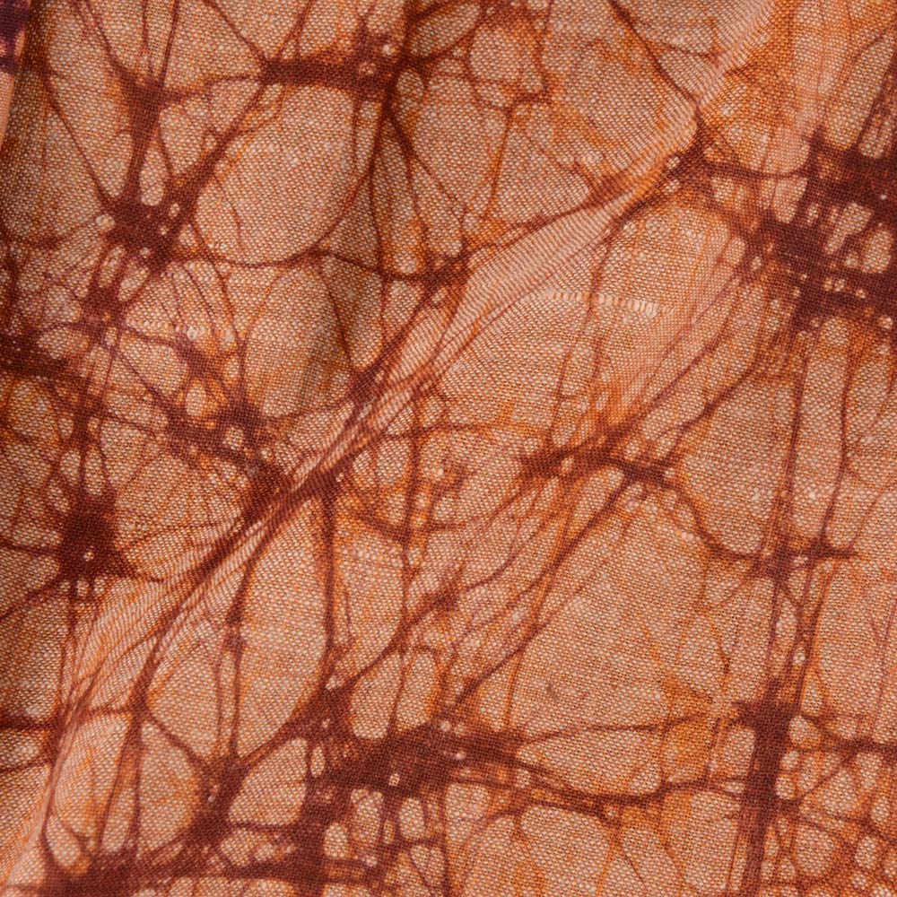 Abstract Peach Batik Cotton 95 GSM Fabric - Hand Printed 11