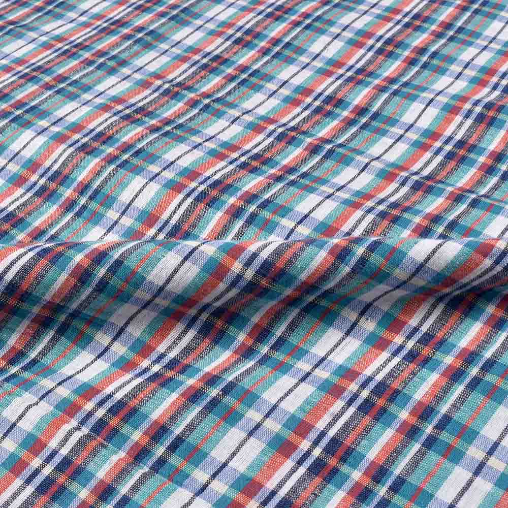 CHECK MULTICOLOUR PURE COTTON 95 GSM HANDWOVEN FABRIC 481