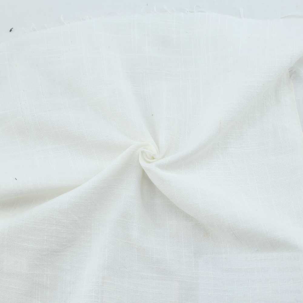 White Pure Cotton 105 GSM Handwoven Fabric - Bleached, Dyeable