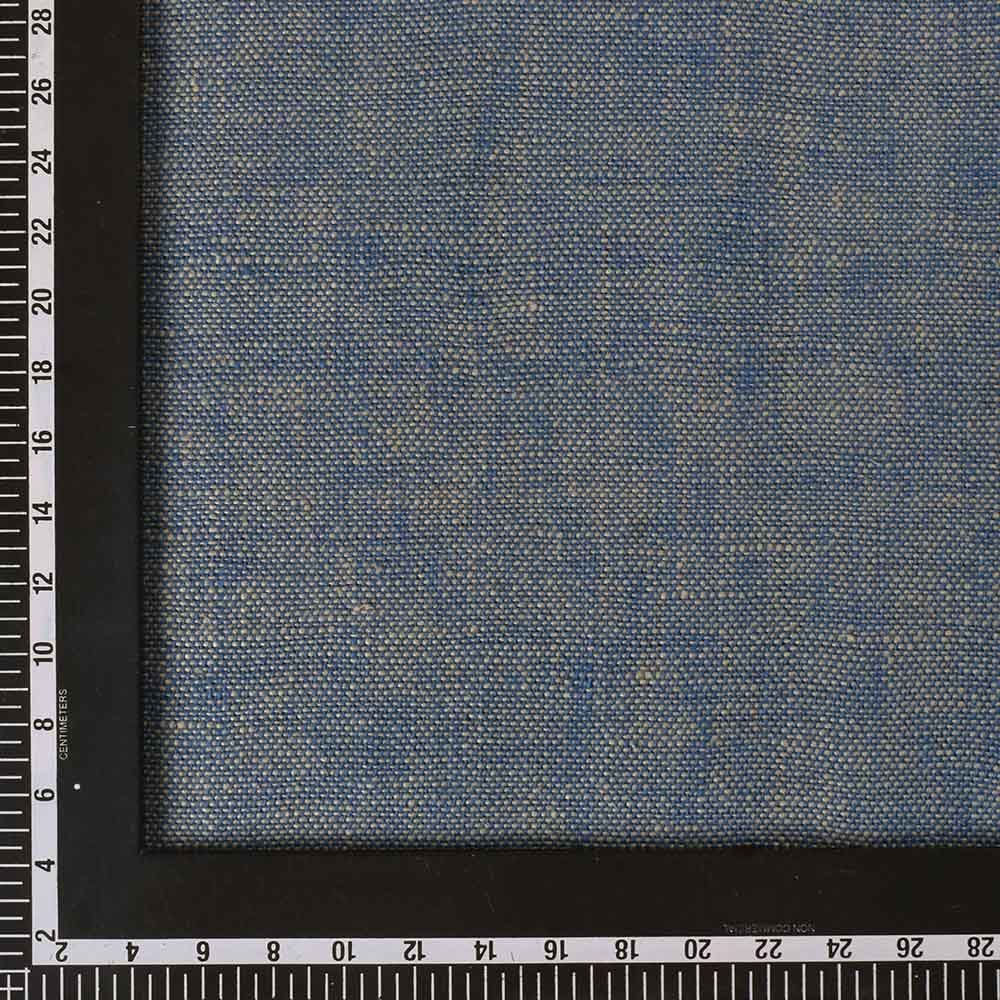 CROSS COLOUR BLUE PURE KHADI 300 GSM HANDWOVEN FABRIC