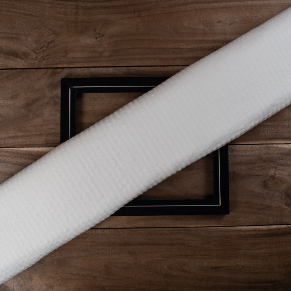 White Stripe Cotton 89 GSM Fabric - Bleached White & Dyeable