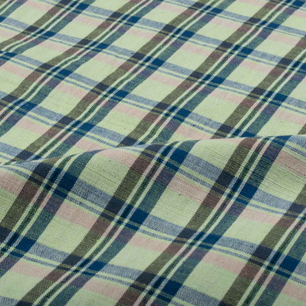 Check Multicolour Cotton Khadi 140 GSM Handwoven Fabric 756