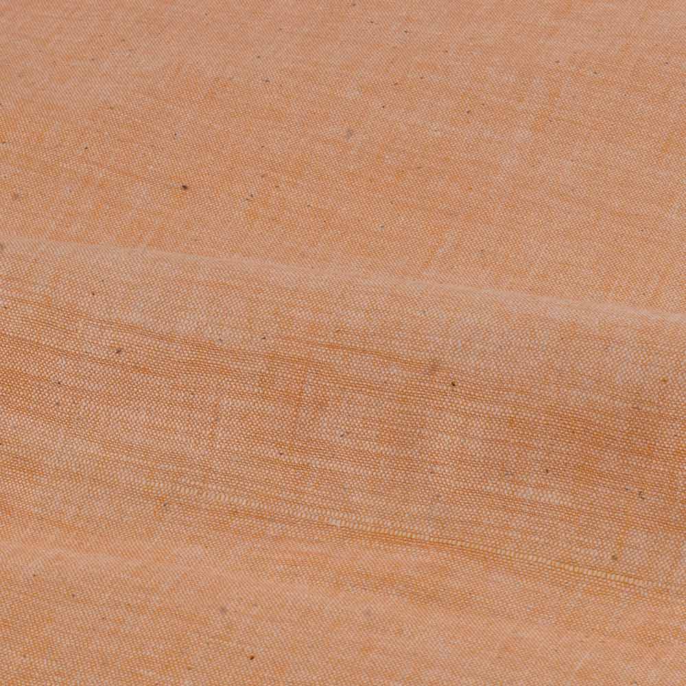CHAMBRAY LIGHT ORANGE KHADI COTTON 115 GSM HANDWOVEN FABRIC