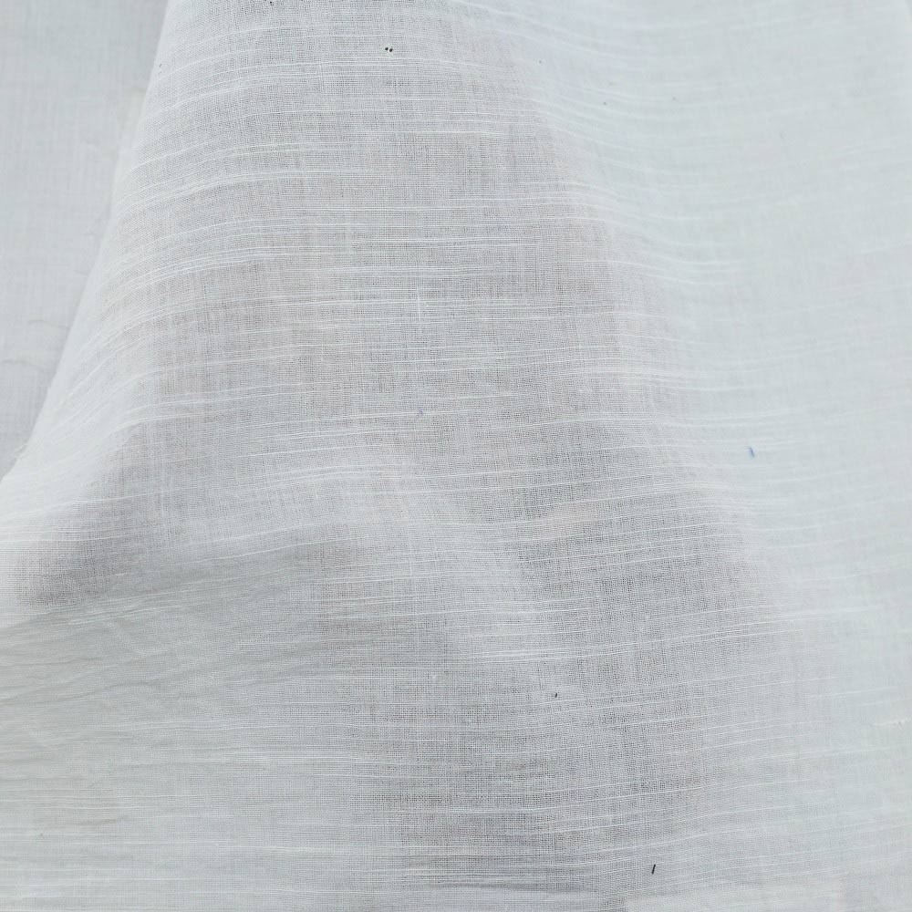 White Mulmul Slub Cotton 64 GSM Handwoven Fabric | Bleached White & Dyeable