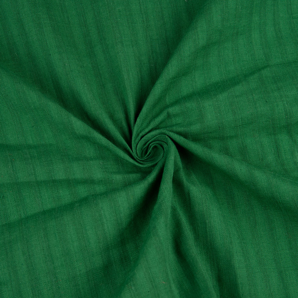 Stripe Dark Green Pure Cotton 92 GSM Handwoven Fabric