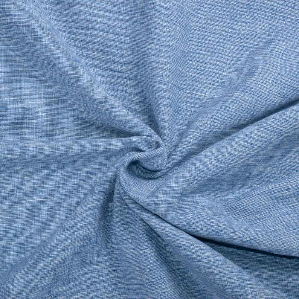 Chambray Blue Pure Cotton 115 GSM Handwoven Fabric