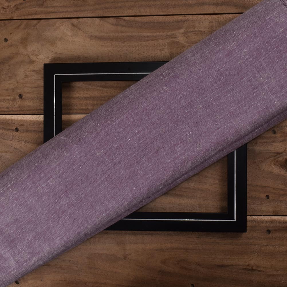 Chambray Dark Purple Khadi Cotton 92 GSM Handwoven Fabric