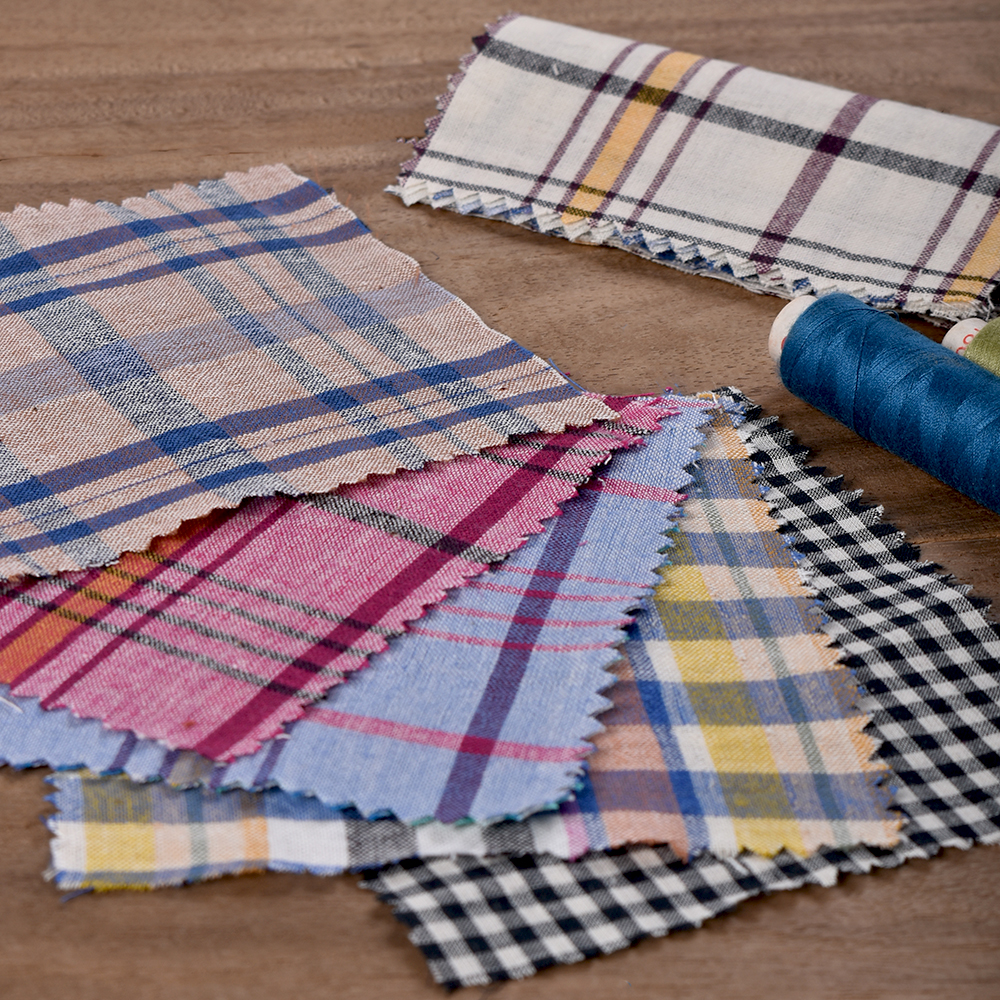 Dyed Stripes & Checks Khadi Cotton Design Swatches 01
