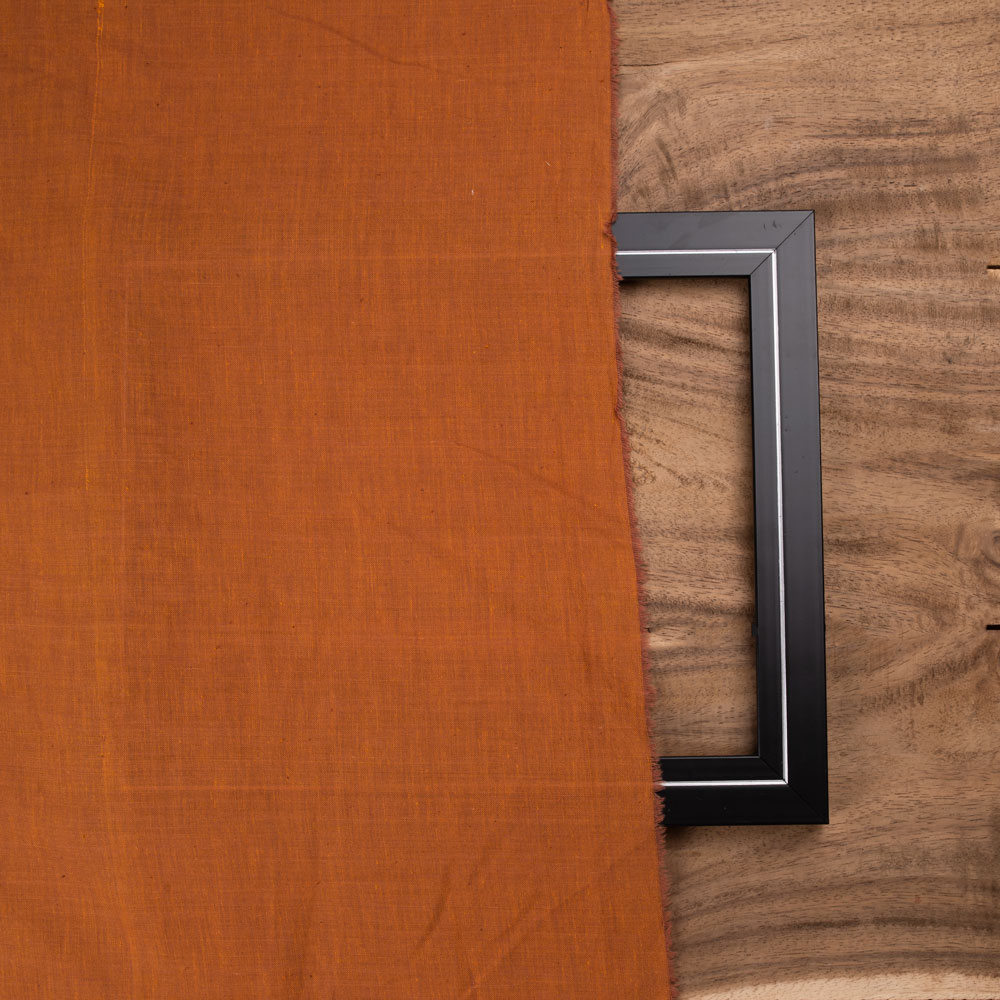 CROSS COLOUR BROWN PURE COTTON 97 GSM HANDWOVEN FABRIC