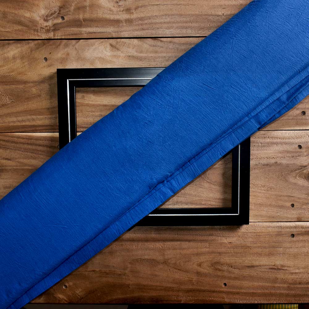 Plain Blue Pure Cotton 92 GSM Handwoven Fabric