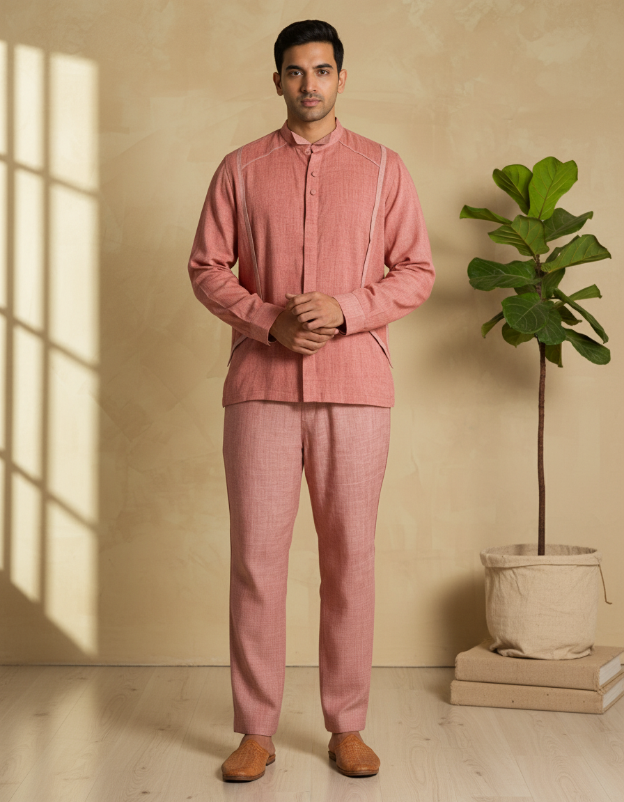 Indo Western Co-Ord With Mandarin Collar