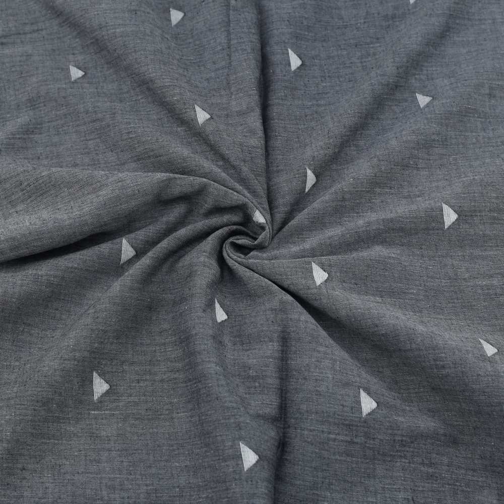 Geometric Grey Jamdani Pure Cotton 55 GSM Fabric 93