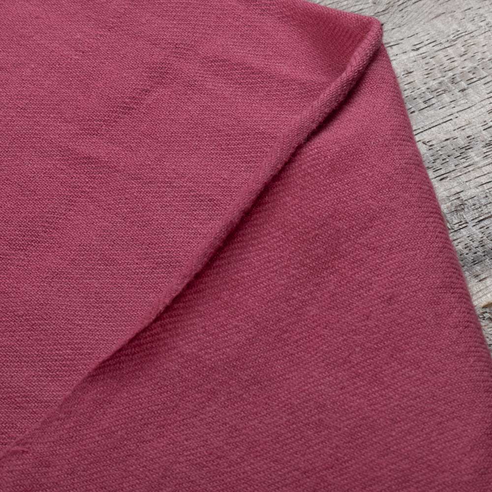 Solid Satin Twill Red Pure Cotton 102 GSM Handwoven Fabric