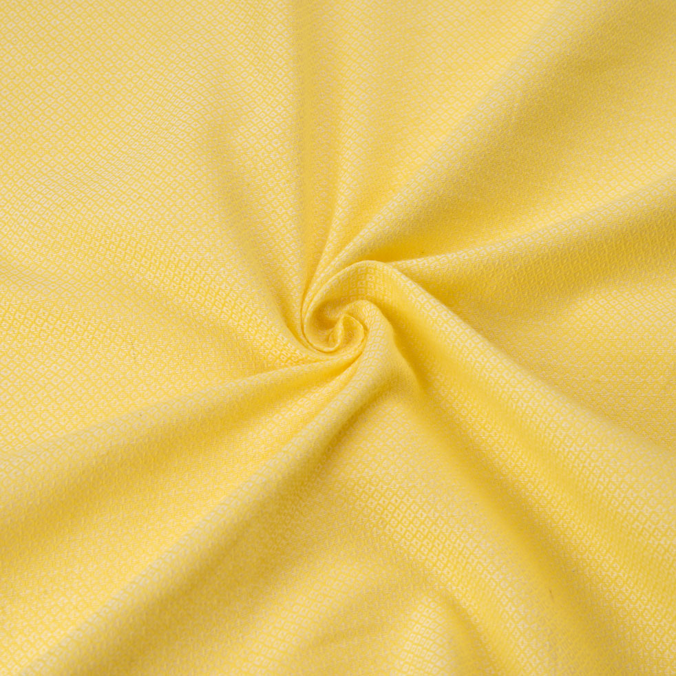Yellow Jacquard Mercerised Cotton 116 GSM Fabric