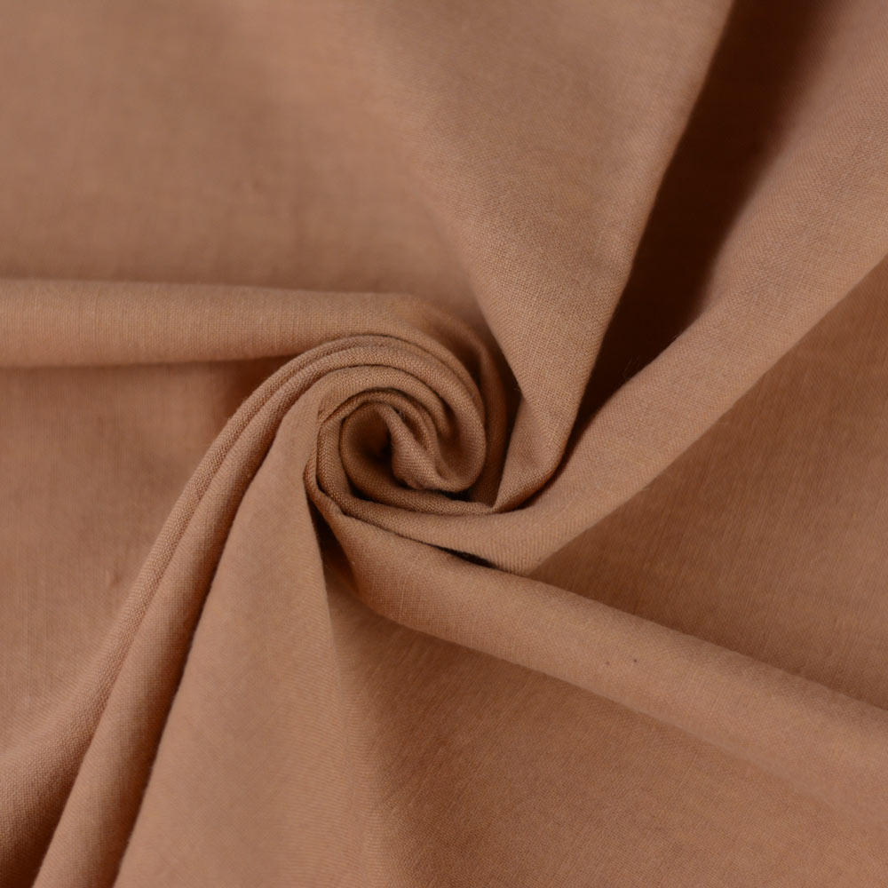 Plain Light Brown Natural Madder, Marigold, Palash & Mallotus Dyed 115 GSM Cotton Fabric