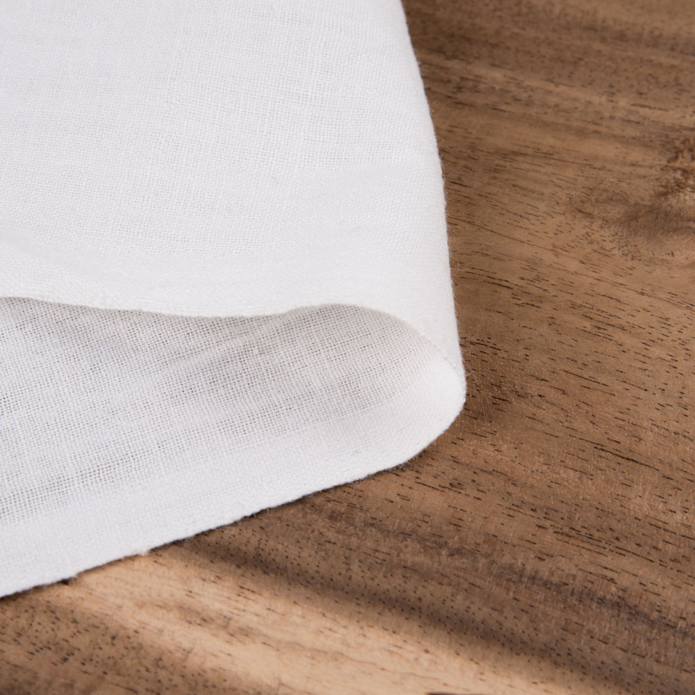 Plain White Natural Organic Khadi Cotton 167 GSM Mercerized Fabric