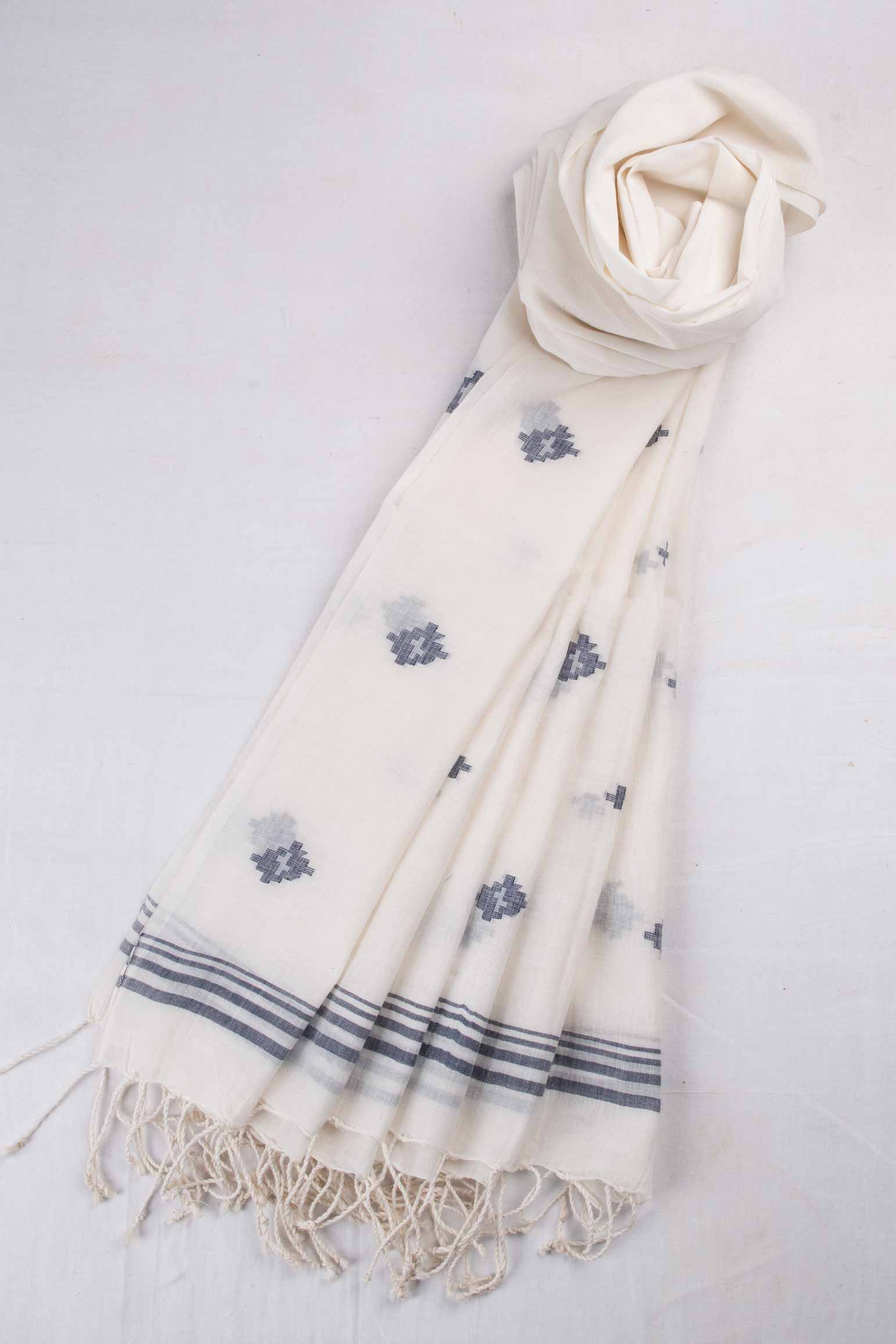 HANDWOVEN WHITE SCARF 103