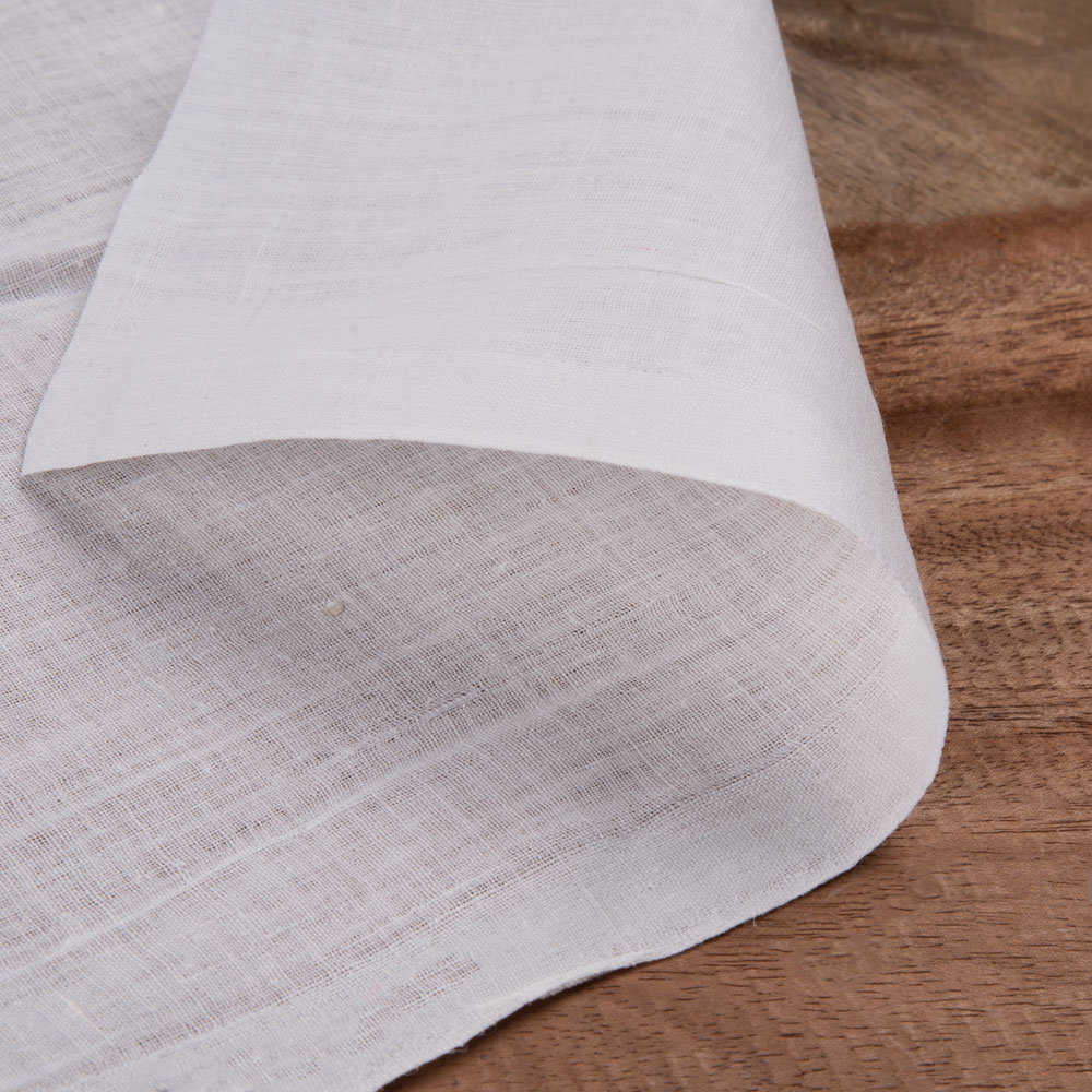White Khadi Handspun & Handwoven 58 GSM Pure Khadi Fabric - Bleached & Dyeable