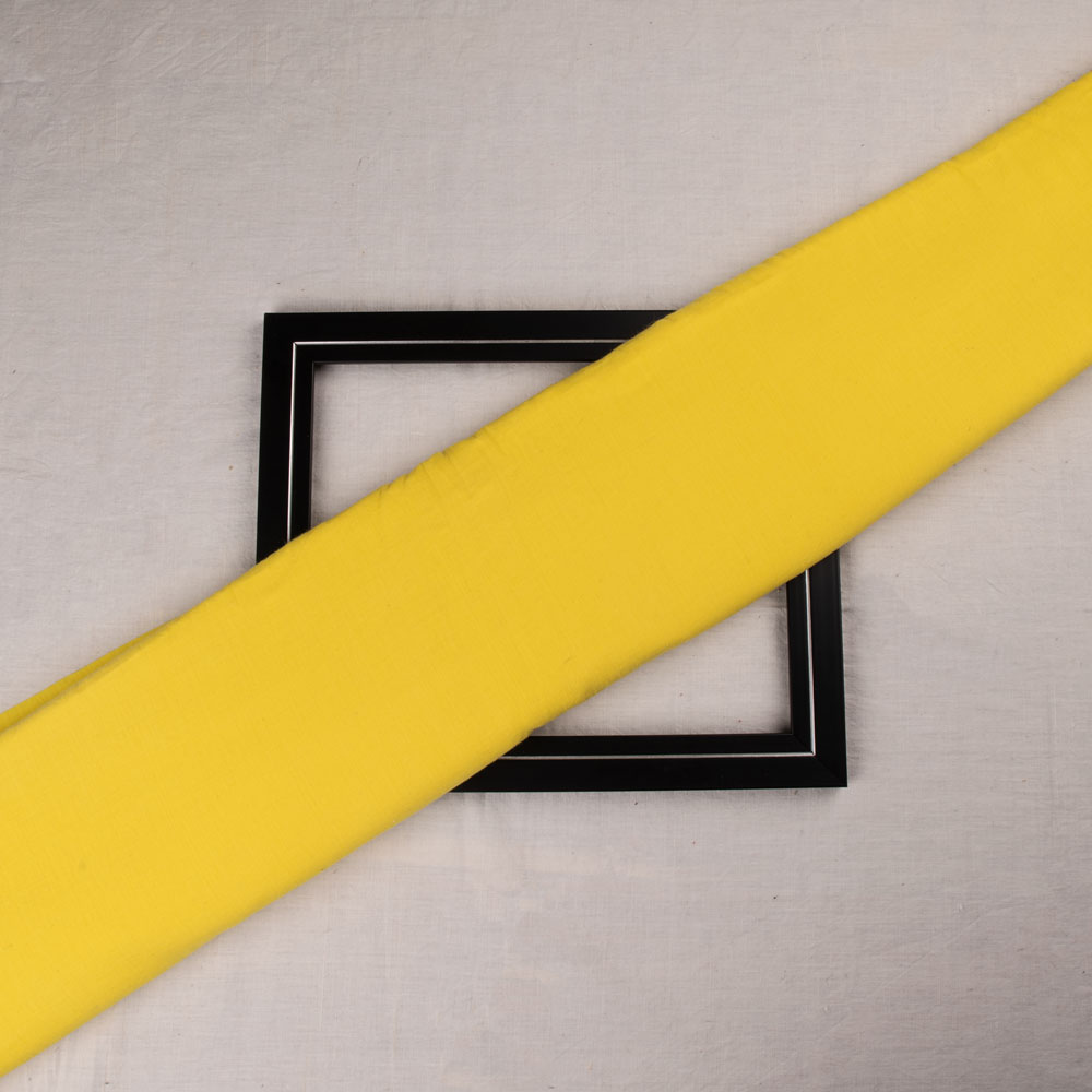 Plain Yellow Khadi Cotton 58 GSM Handwoven Fabric
