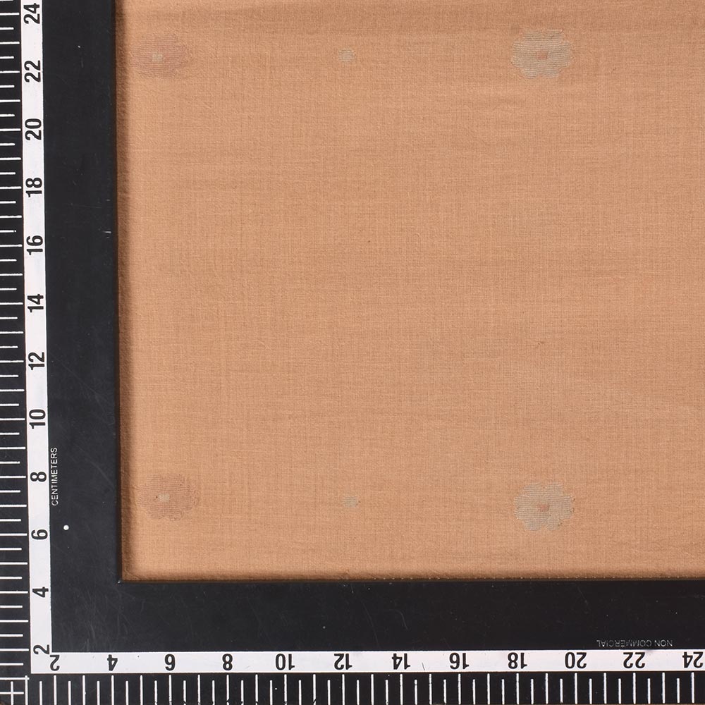 Brown Jamdani fabric showcasing exquisite floral patterns.