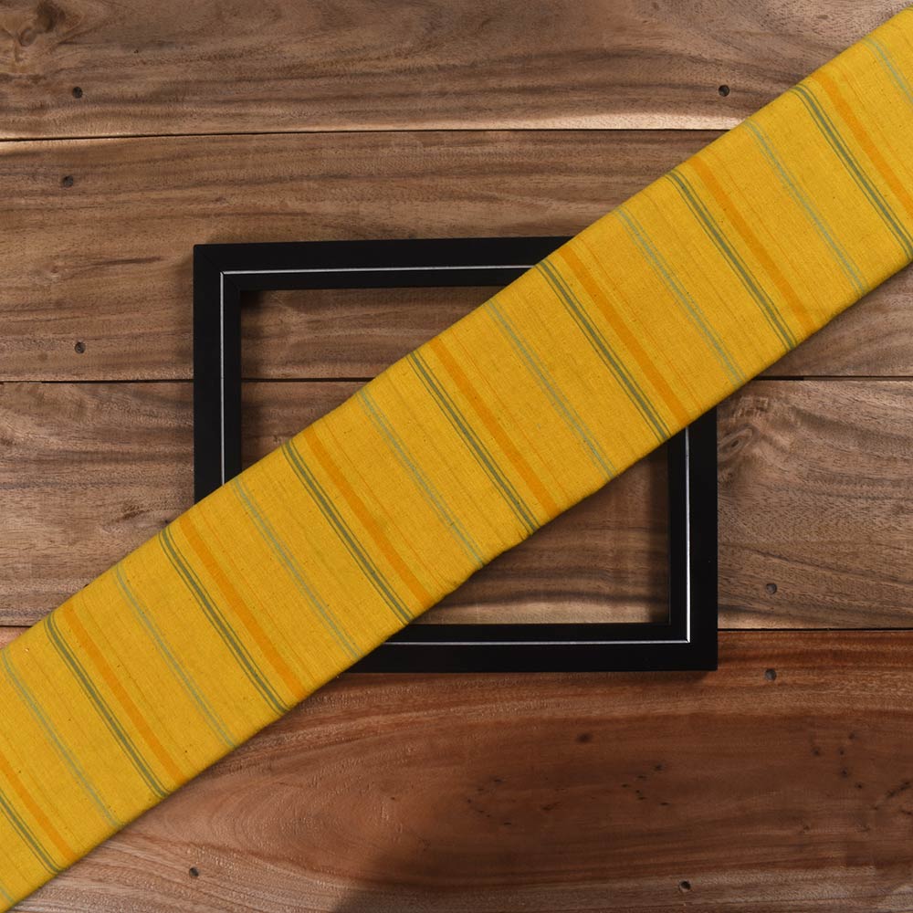 Stripe Orange Pure Cotton 92 GSM Handwoven Fabric