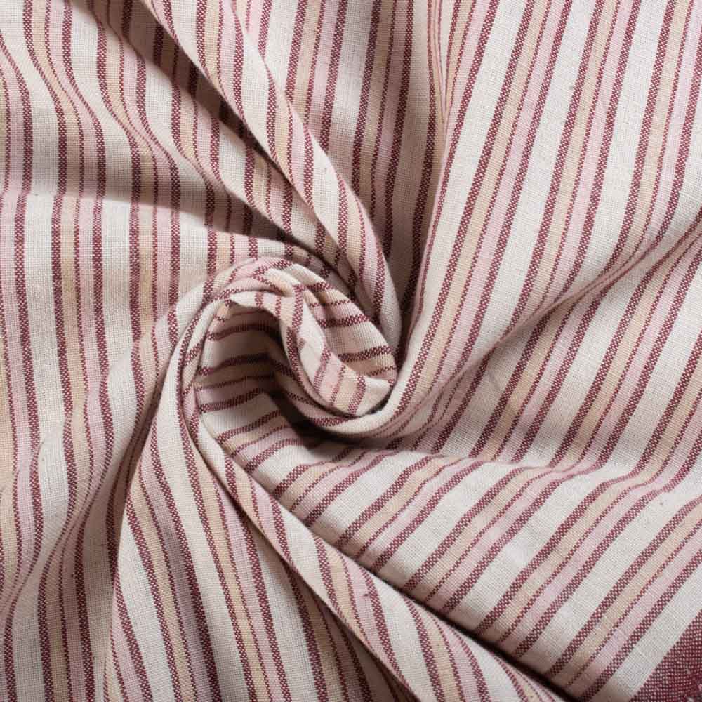 Multicolor Stripe Pure Cotton 110 GSM Handwoven Fabric 440