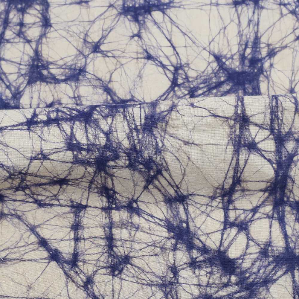 ABSTRACT BLUE WHITE BATIK COTTON 110 GSM FABRIC - PRINTED