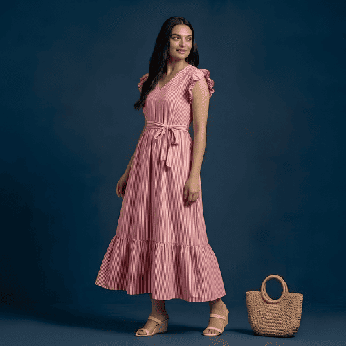 Waist Tied Ruffled and Gathered Dress from Anuprerna's Festive Collection styled for Diwali.