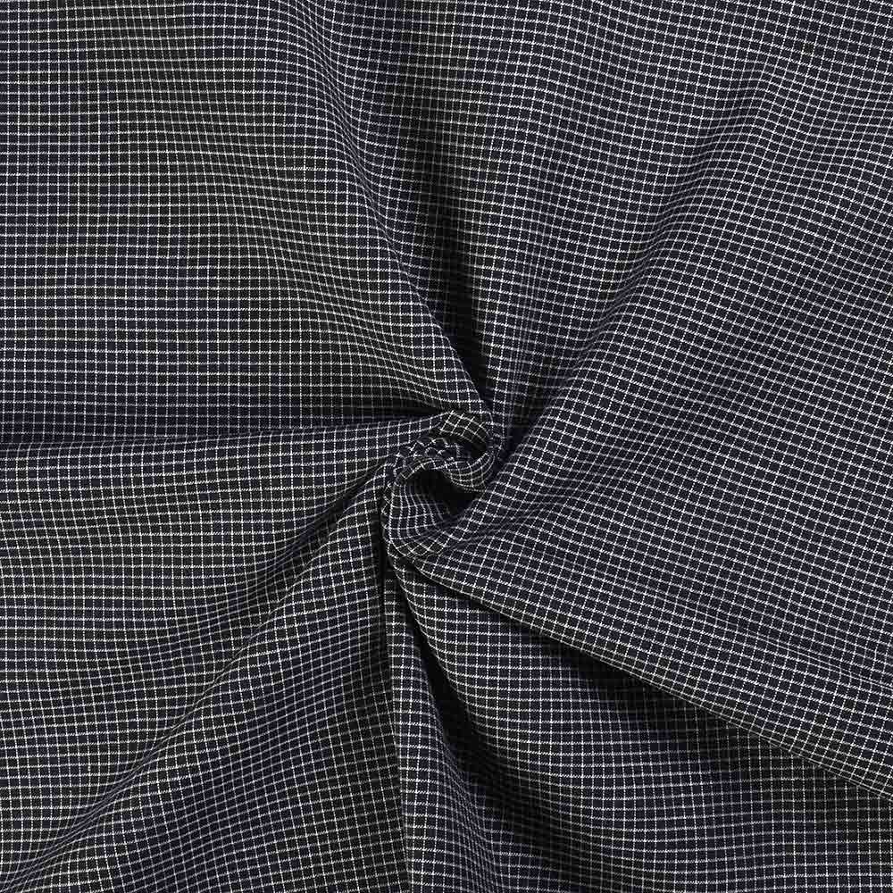 Check Black & White Pure Cotton 104 GSM Handwoven Fabric 274a