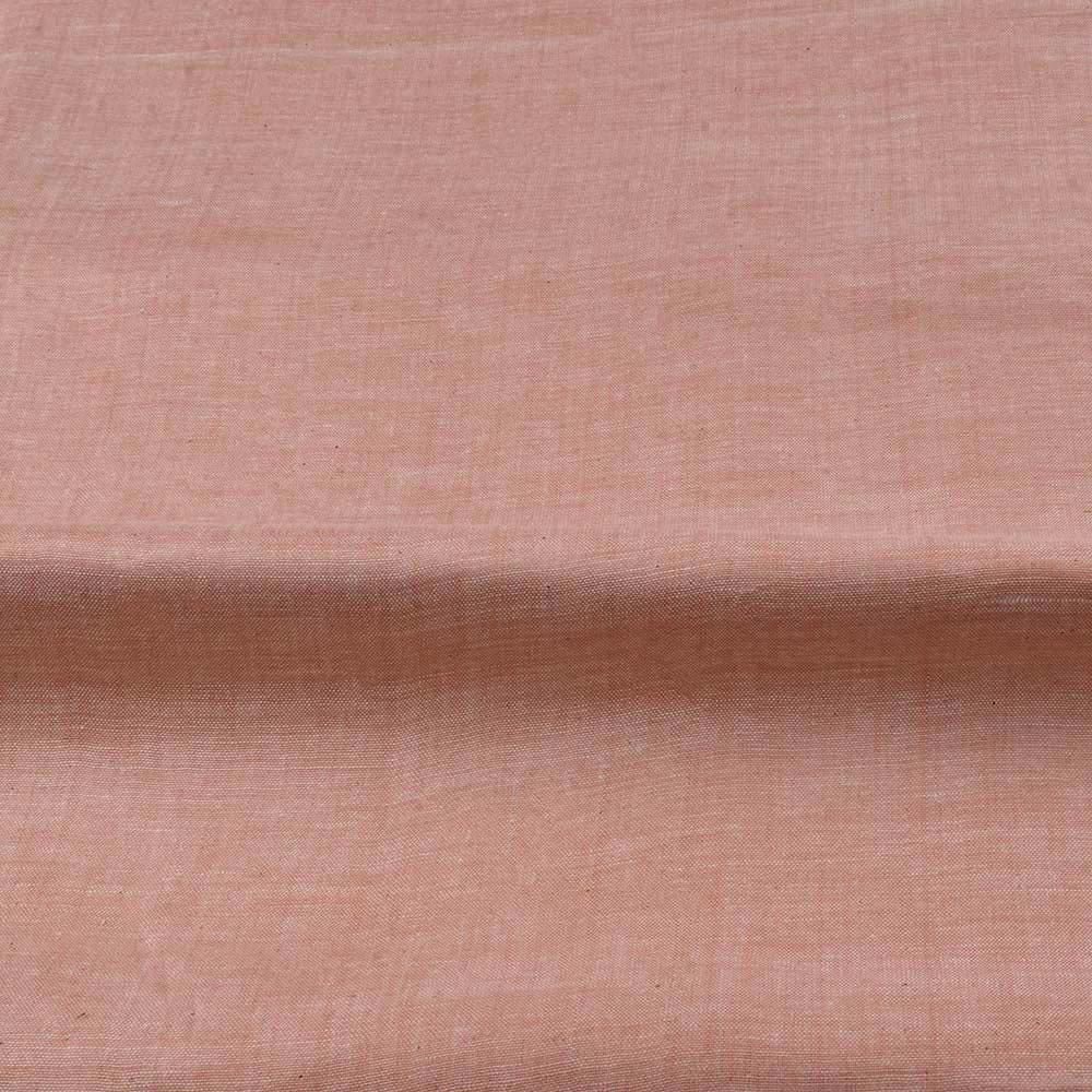 Chambray Peach Khadi Cotton 115 GSM Handwoven Fabric N24