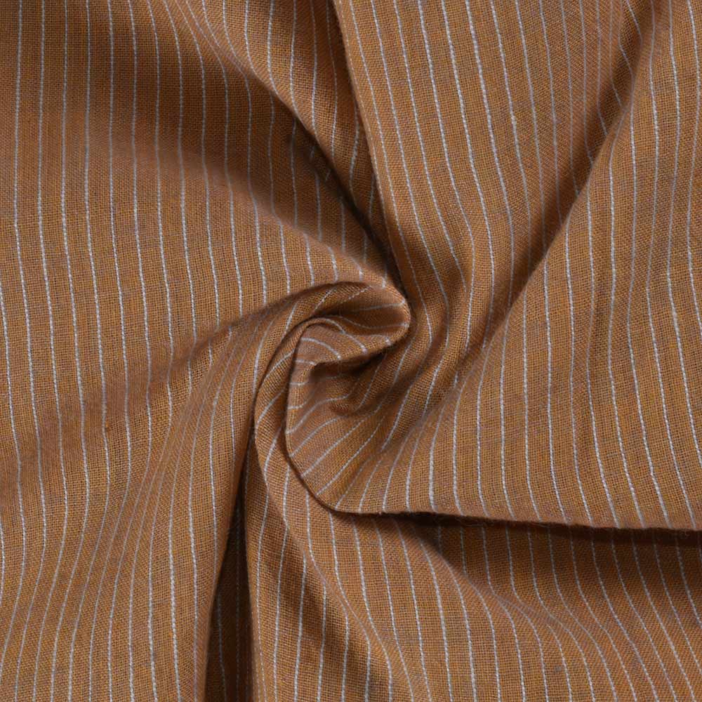 Stripe Mustard Pure Cotton 73 GSM Handwoven Fabric