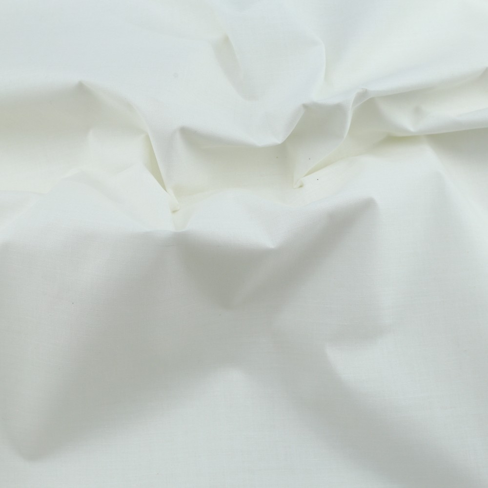 White Cotton 52 GSM Handwoven Fabric - Bleached White & Dyeable