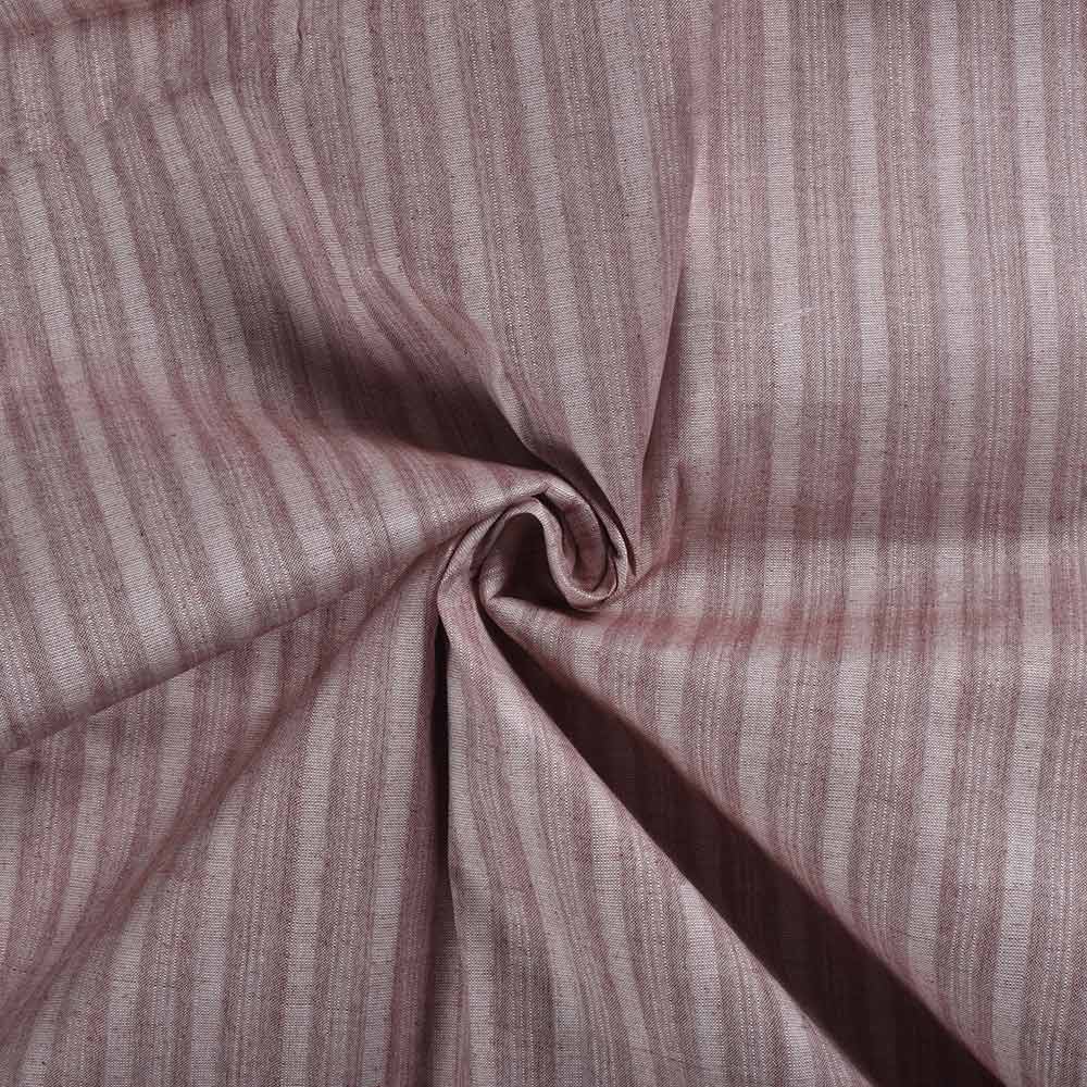 Stripe Brown Pure Cotton 85 GSM Handwoven Fabric