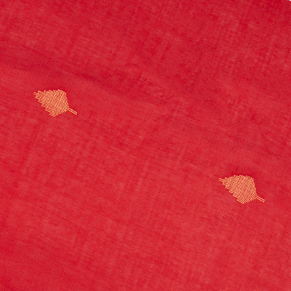 GEOMETRIC RED JAMDANI PURE COTTON 58 GSM FABRIC 177