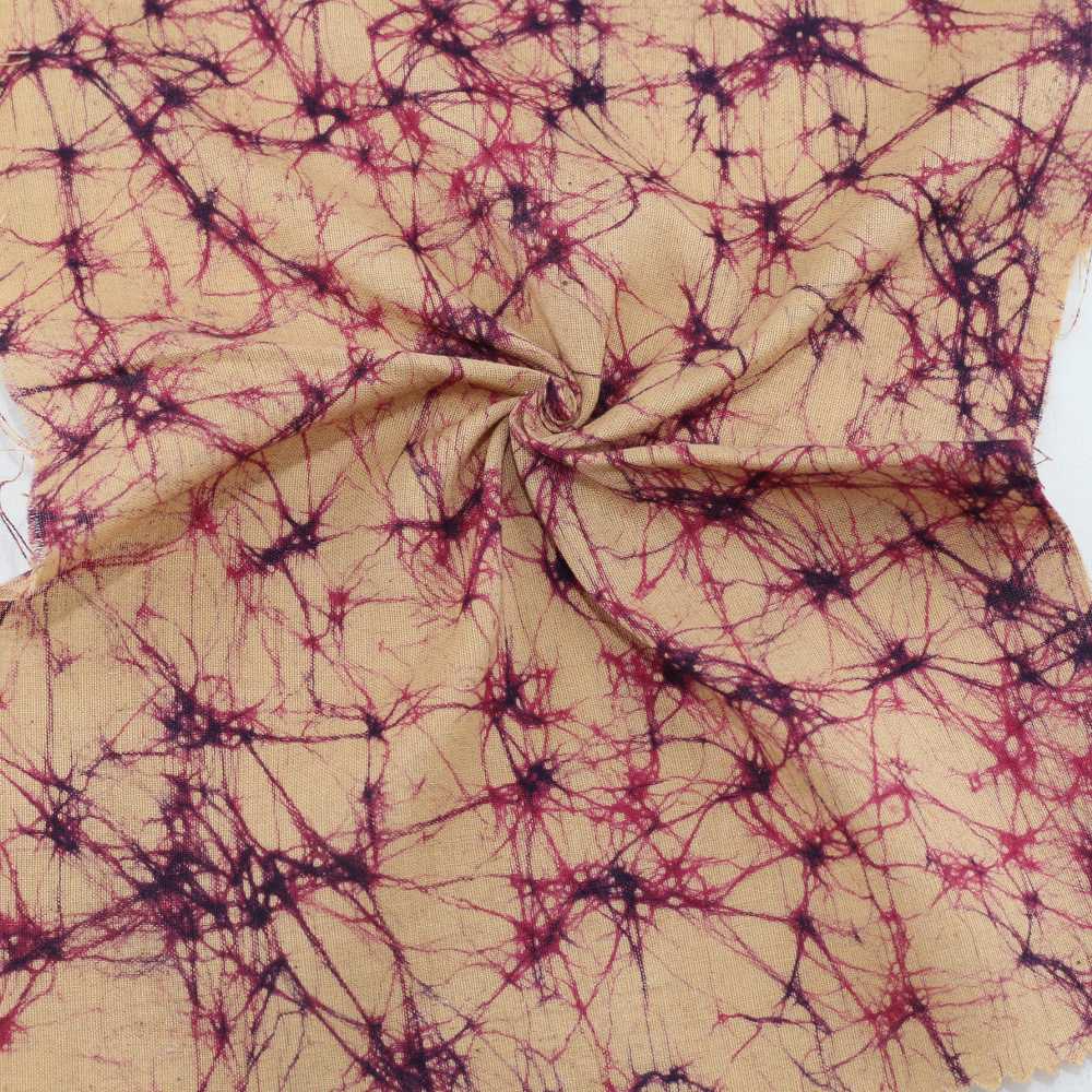 Abstract Yellow Batik Cotton 95 GSM Fabric - Hand Printed 05
