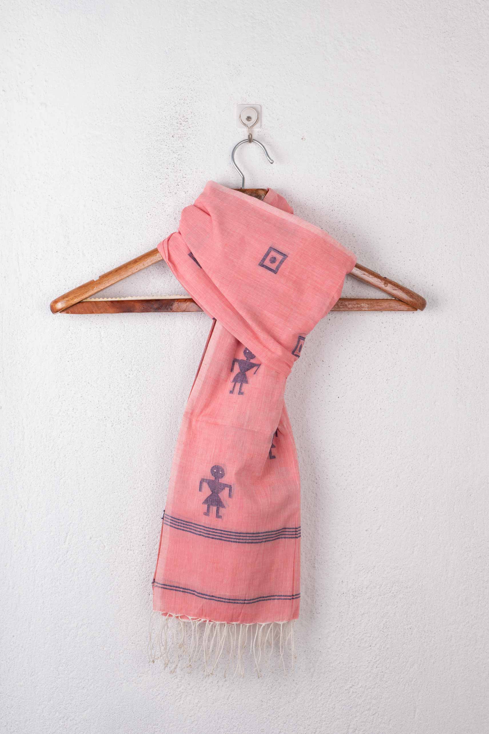 Handwoven Pink Scarf 81