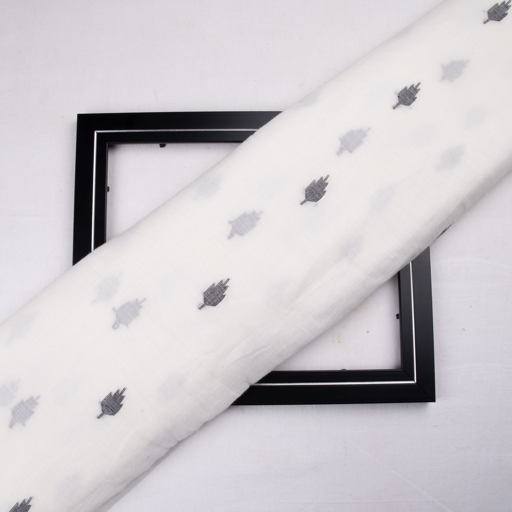 Geometric Cream Jamdani Pure Cotton 55 GSM Fabric 172