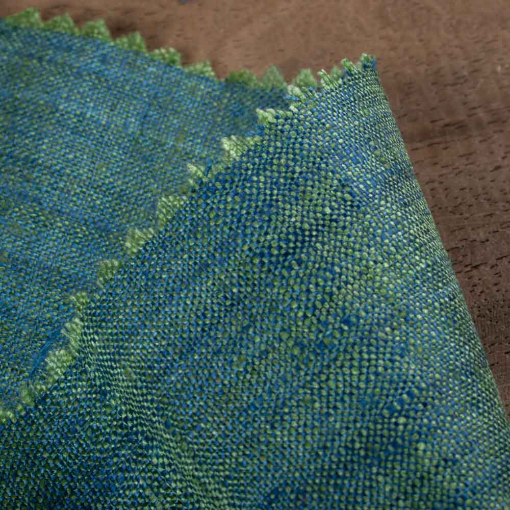 PLAIN BLUE GREEN PURE MATKA 110 GSM HANDWOVEN FABRIC