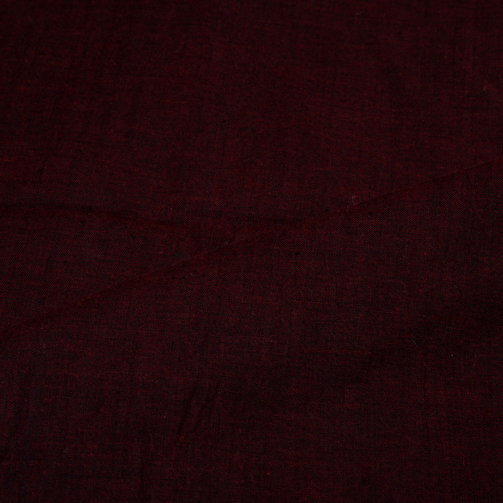 CROSS COLOUR DEEP PLUM PURE COTTON 95 GSM HANDWOVEN FABRIC