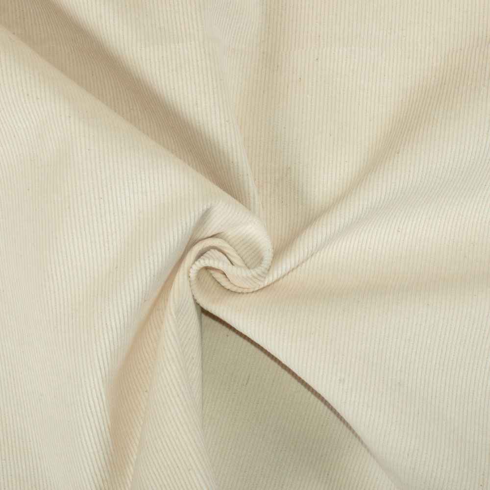 Cream Corduroy Cotton 300 GSM Fabric  
