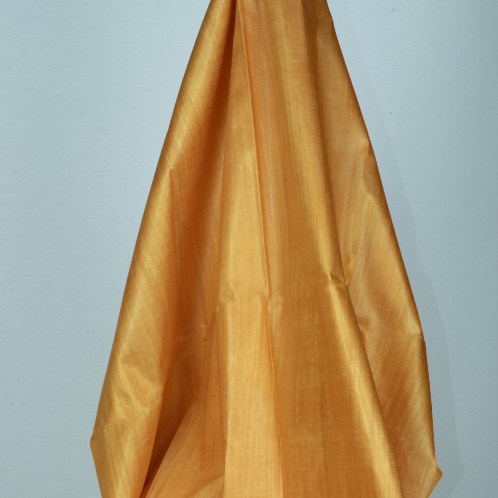 Plain Yellow Tussar and Matka Silk Blend 78 GSM Handwoven Fabric 27