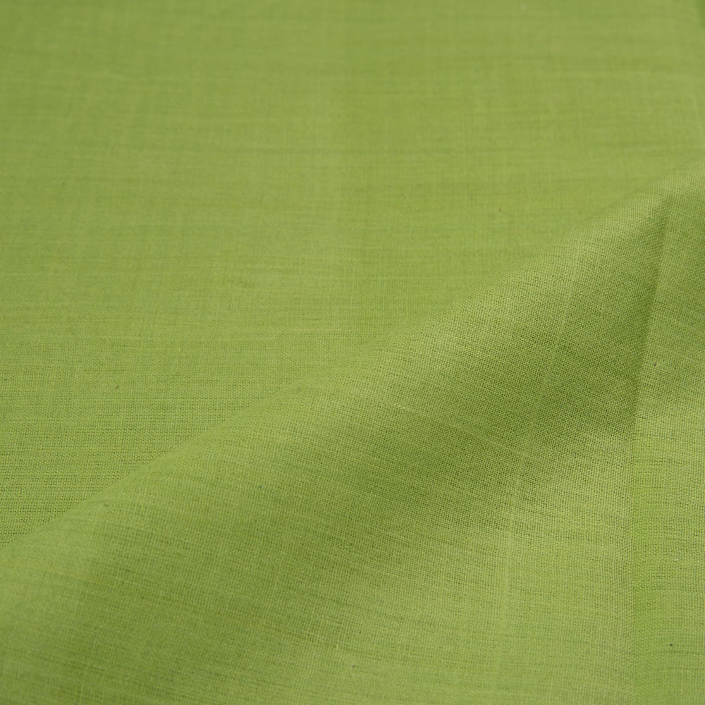 PLAIN GREEN PURE COTTON 92 GSM HANDWOVEN FABRIC