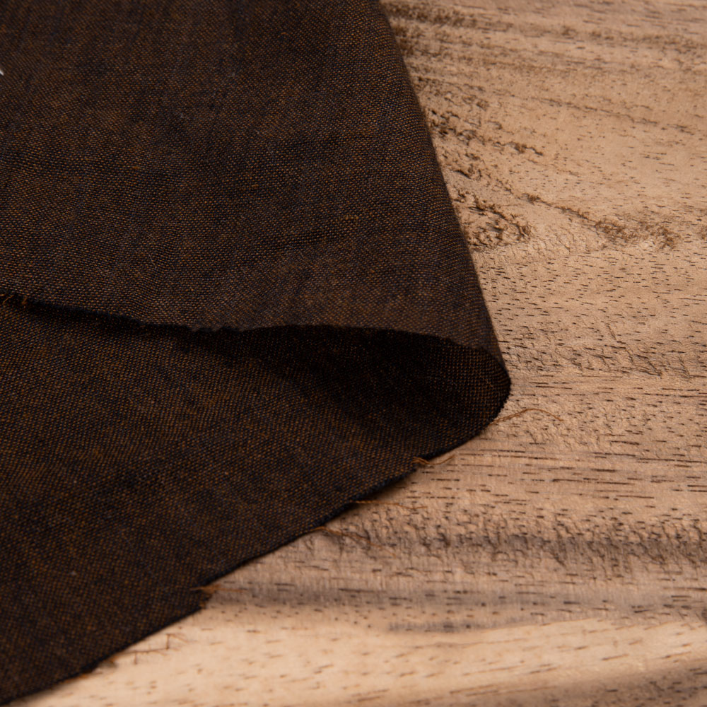 Cross Colour Brown Pure Cotton 95 GSM Handwoven Fabric Sb16